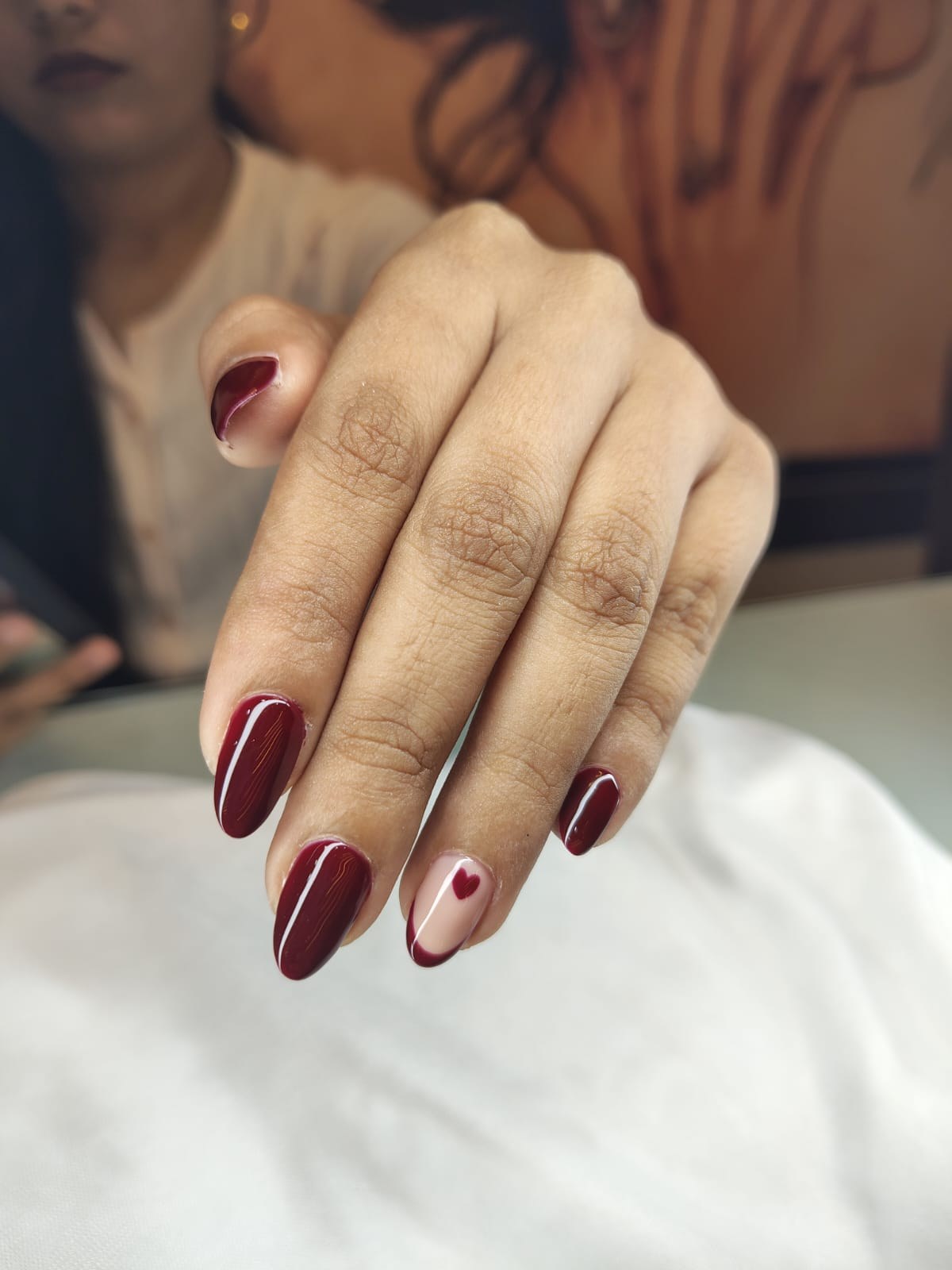 Deep burgundy by The Nail Addict, Kharadi
