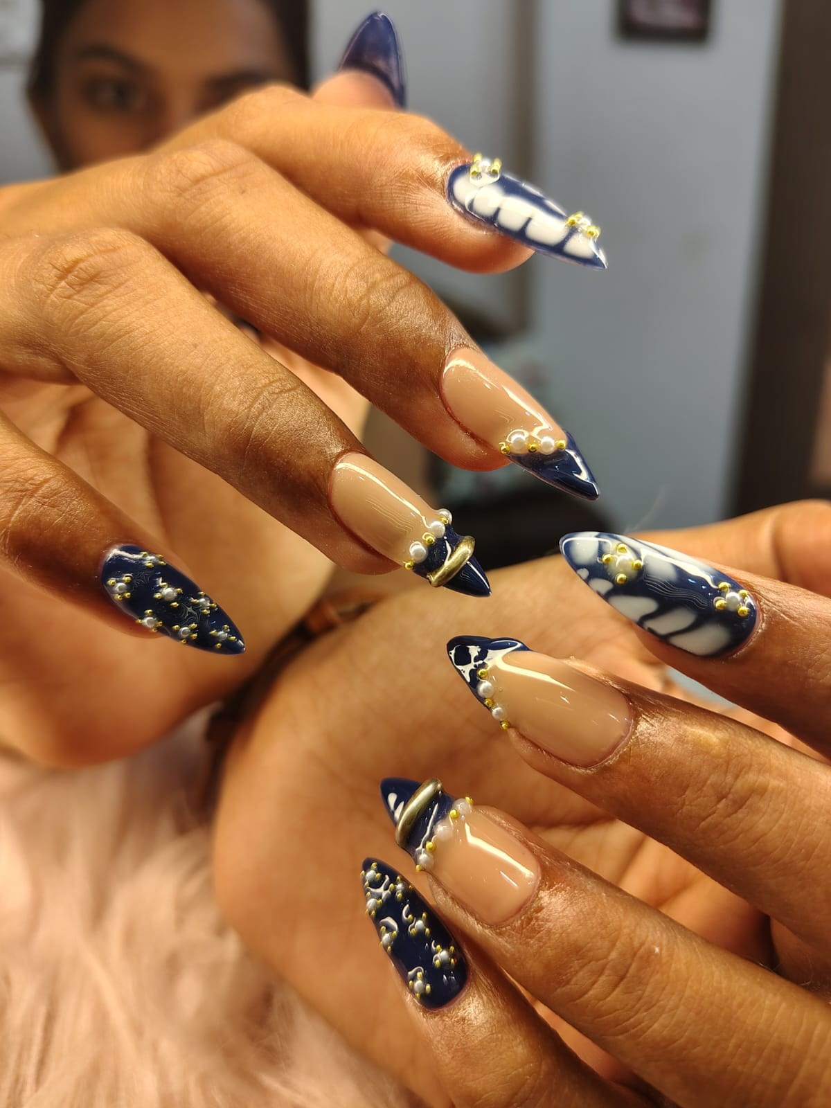 Midnight details by The Nail Addict, Kharadi