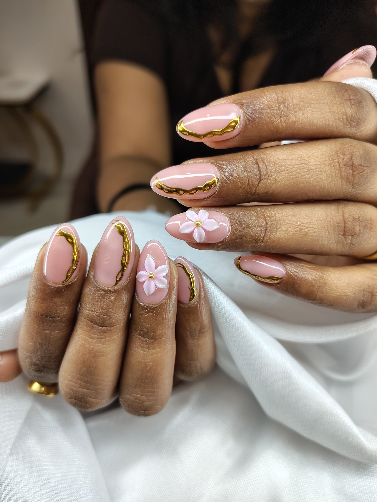 Sculpted pink florals by The Nail Addict, Kharadi
