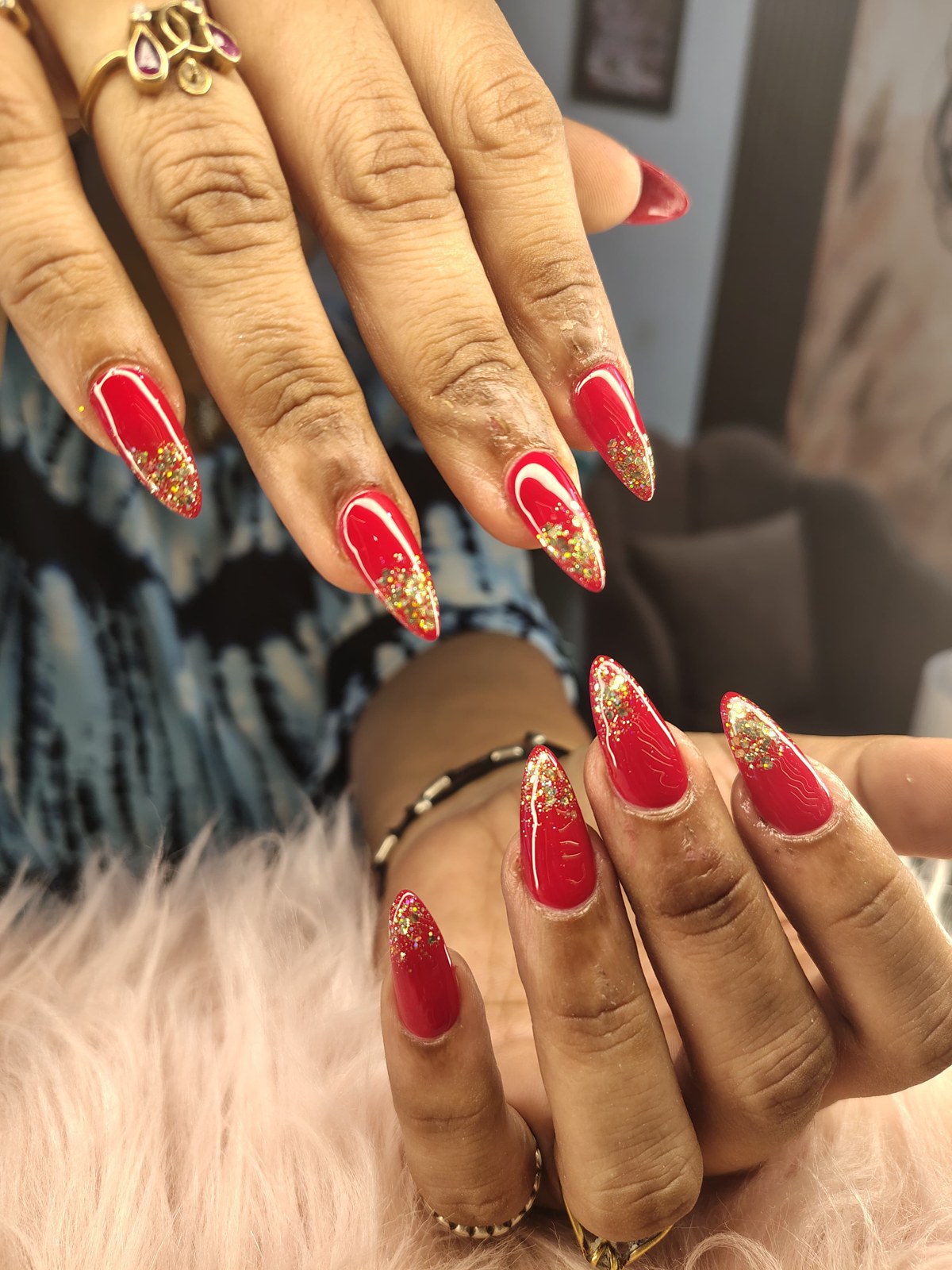 Red statement set by The Nail Addict, Kharadi